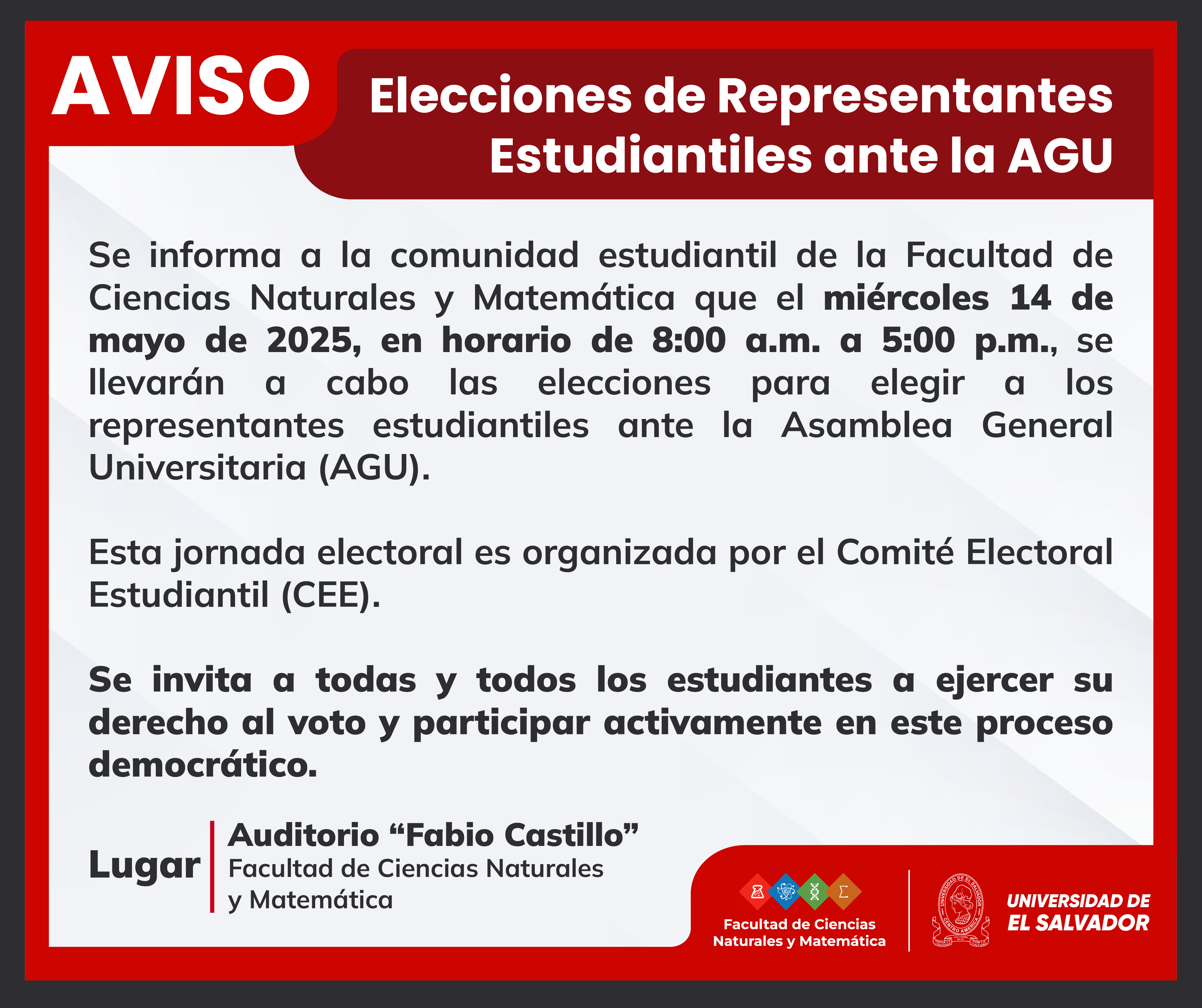 Elecciones de representantes estudiantiles