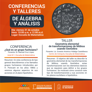Conferencias y Talleres de Álgebra y Análisis