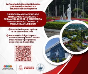 Programa de Movilidad e Intercambio Académico – Primavera 2026 de la Benemérita Universidad Autónoma de Puebla (BUAP), México.