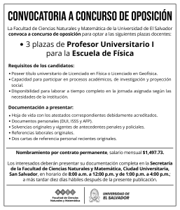 ¡Concurso de Oposición Abierto!