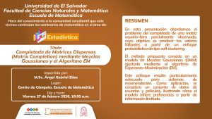 Ponencia en el área de Estadística por M.Sc. Ángel Gabriel Elías.