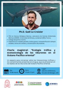 Charla magistral: “Ecología trófica y ecotoxicología de los tiburones en el Océano Pacífico oriental”