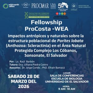 taller “Impactos antrópicos y naturales sobre la estructura poblacional de Porites lobata en el Área Natural Protegida Complejo Los Cóbanos, Sonsonate”