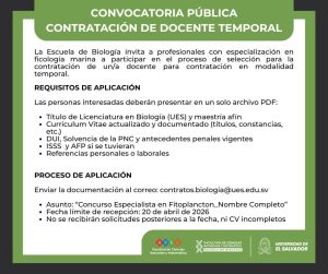 Proceso de selección – Escuela de Biología